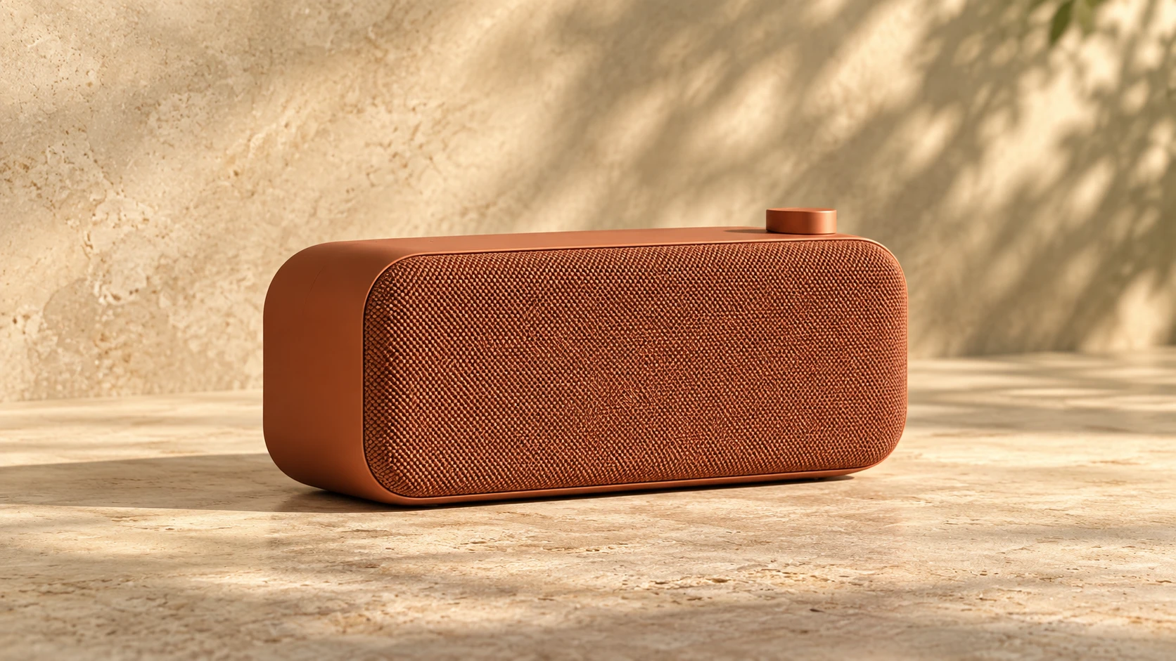 Full view of the wide terracotta FORMA Grand speaker